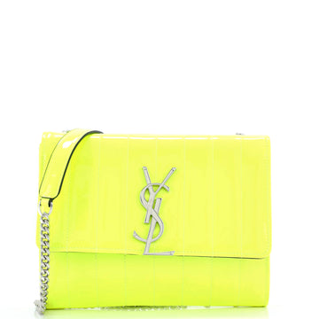 Saint Laurent Vicky Wallet on Chain Vertical Quilted Patent