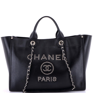 Chanel Deauville Tote Studded Caviar Medium