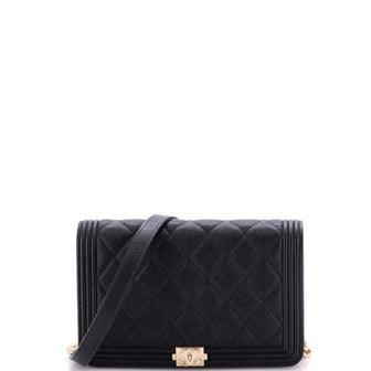 Chanel Boy Wallet on Chain Quilted Caviar