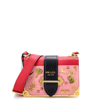 Prada Cahier Crossbody Bag Embellished Leather Small