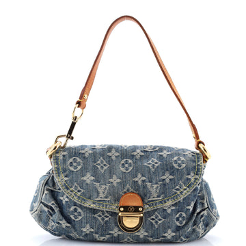 Louis Vuitton Pleaty Handbag Denim Mini