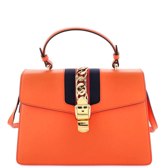 Gucci Sylvie Top Handle Bag Leather Medium