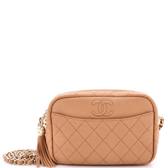 Chanel Coco Tassel Camera Case Quilted Caviar Medium