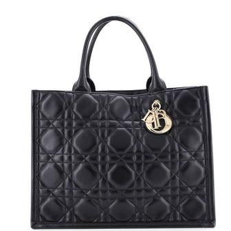 Christian Dior Book Tote Cannage Quilt Lambskin Medium
