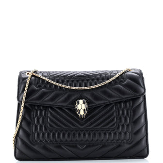Bvlgari Serpenti Forever Shoulder Bag Quilted Leather Medium