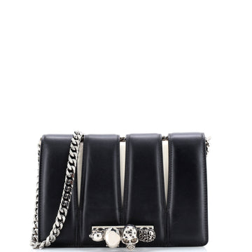 Alexander McQueen The Slash Skull Chain Clutch Leather
