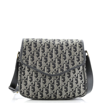 Christian Dior Vintage Trotter Flap Shoulder Bag Diorissimo Canvas Medium
