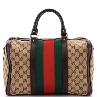 Gucci Vintage Web Boston Bag GG Canvas Medium