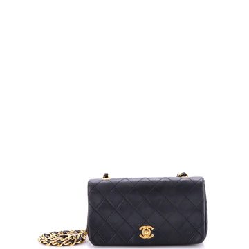 Chanel Vintage Full Flap Bag Quilted Lambskin Mini