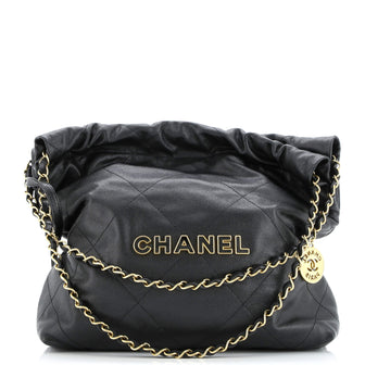 Chanel 22 Chain Hobo Quilted Caviar Small