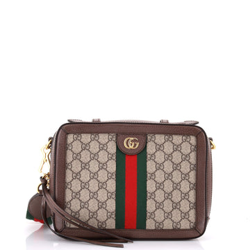 Gucci Ophidia Zip Around Camera Bag GG Coated Canvas Small
