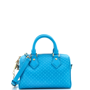 Louis Vuitton Speedy Bandouliere Bag Nanogram Embossed Leather 20