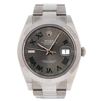 Rolex Oyster Perpetual Datejust Wimbledon Automatic Watch Stainless Steel 41