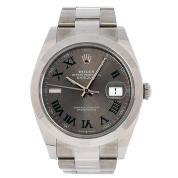 Rolex Oyster Perpetual Datejust Wimbledon Automatic Watch Stainless Steel 41