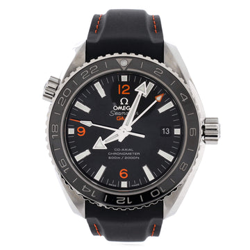 Omega Seamaster Planet Ocean 600M Co-Axial Chronometer GMT Automatic Watch Stainless Steel and Leather 43