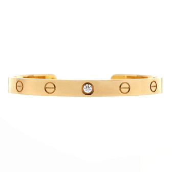 Cartier Love 1 Diamond Cuff Bracelet 18K Yellow Gold with Diamond