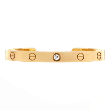 Cartier Love 1 Diamond Cuff Bracelet 18K Yellow Gold with Diamond