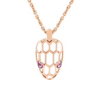 Bvlgari Serpenti Seduttori Pendant Necklace 18K Rose Gold with Amethyst