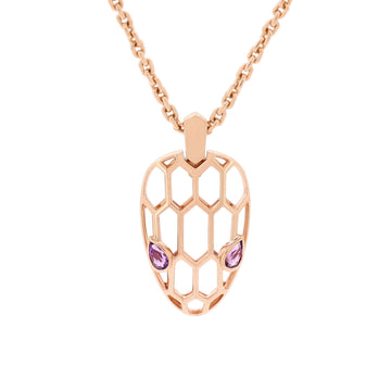 Bvlgari Serpenti Seduttori Pendant Necklace 18K Rose Gold with Amethyst