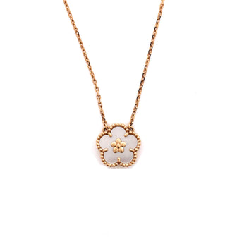 Van Cleef & Arpels Lucky Spring Plum Blossom Pendant Necklace 18K Rose Gold and Mother of Pearl