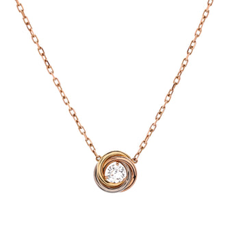 Cartier Trinity Diamond Pendant Necklace 18K Tricolor Gold and Diamond