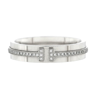 Tiffany & Co. Tiffany T Ring 18K White Gold and Diamonds Narrow