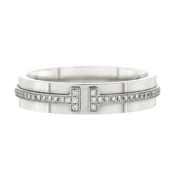 Tiffany & Co. Tiffany T Ring 18K White Gold and Diamonds Narrow