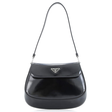 Prada Cleo Flap Shoulder Bag Spazzolato Leather Small