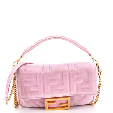 Fendi Baguette NM Bag Zucca Embossed Velvet Mini