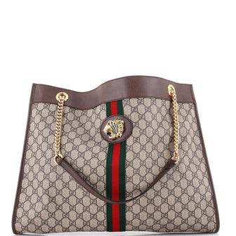 Gucci Rajah Chain Tote GG Coated Canvas Large