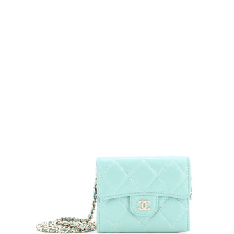 Chanel Classic Flap Card Holder on Chain Quilted Lambskin Mini