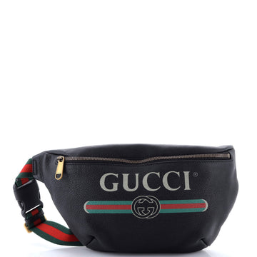 Gucci Logo Belt Bag Printed Leather Medium