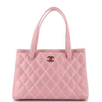 Chanel Surpique Compartment Tote Quilted Leather Medium