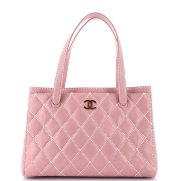 Chanel Surpique Compartment Tote Quilted Leather Medium