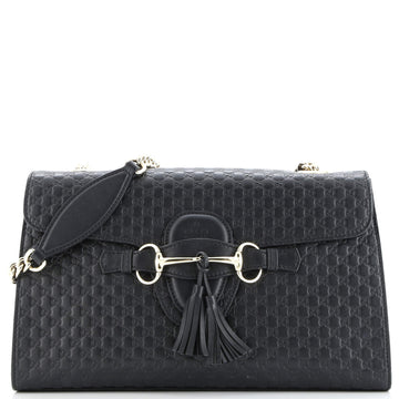 Gucci Emily Chain Flap Bag Microguccissima Leather Medium