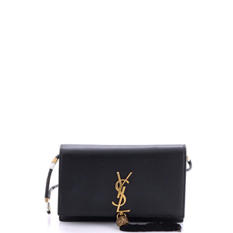 Saint Laurent Classic Monogram Tassel Crossbody Bag Leather Small