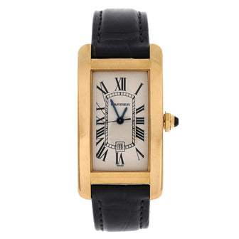 Cartier Tank Americaine Automatic Watch Yellow Gold and Alligator 23