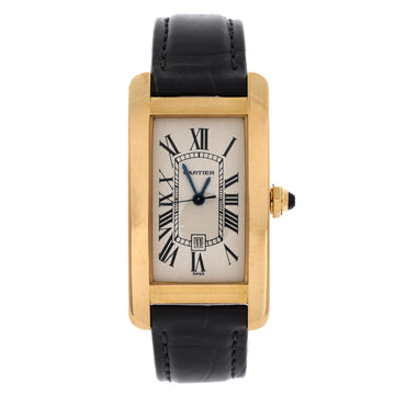 Cartier Tank Americaine Automatic Watch Yellow Gold and Alligator 23