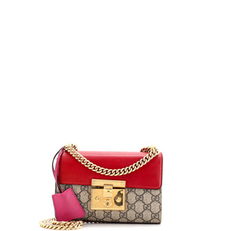 Gucci Padlock Shoulder Bag GG Coated Canvas and Leather Small