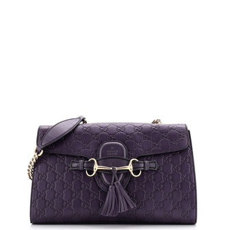 Gucci Emily Chain Flap Bag Guccissima Leather Medium