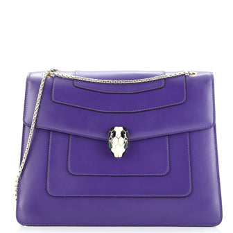 Bvlgari Serpenti Forever Square Shoulder Bag Leather Large