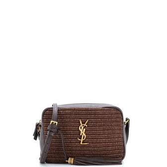 Saint Laurent Lou Camera Bag Woven Raffia Small