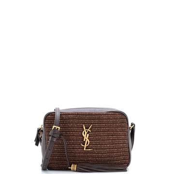 Saint Laurent Lou Camera Bag Woven Raffia Small
