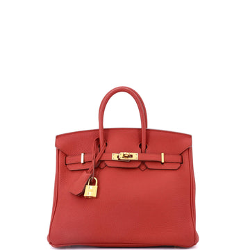 Hermes Birkin Handbag Red Togo with Gold Hardware 25