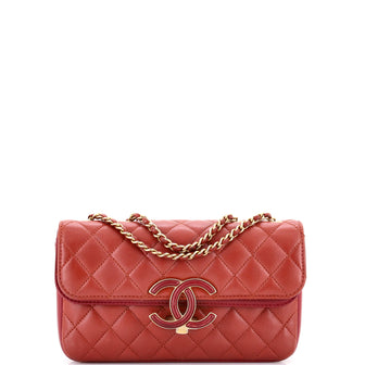 Chanel CC Chic Double Flap Bag Quilted Lambskin Small