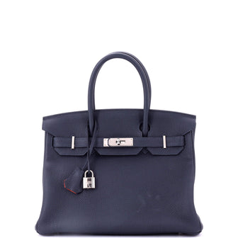 Hermes Birkin Handbag Verso Togo with Palladium Hardware 30