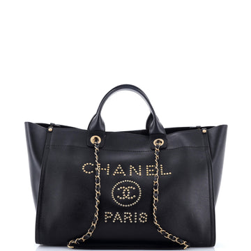 Chanel Deauville Tote Studded Caviar Medium