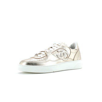 Chanel Women's CC Low-Top Sneakers Perforated Leather