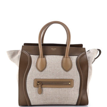 Celine Luggage Bag Canvas and Leather Mini
