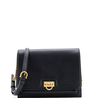Salvatore Ferragamo Trifolio Flap Bag Leather Medium